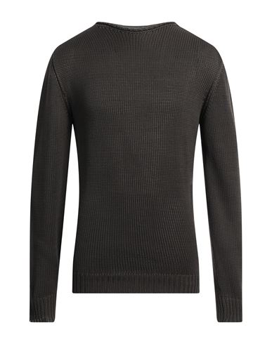 Rossopuro Man Sweater Dark Brown Size 6 Cotton