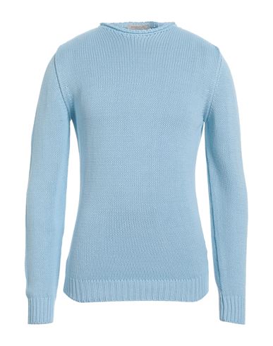 Rossopuro Man Sweater Sky Blue Size 4 Cotton