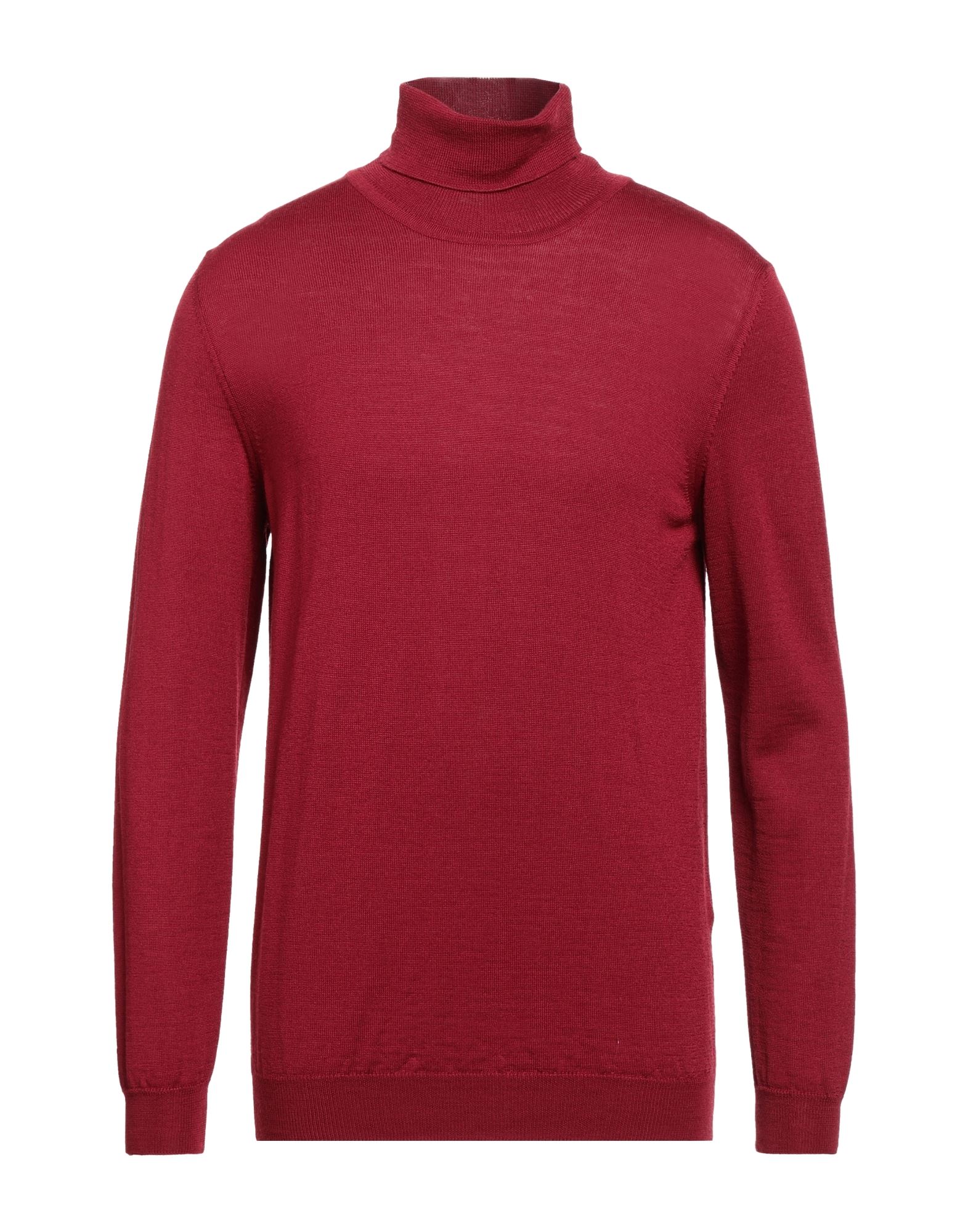 Shop Mqj Man Turtleneck Burgundy Size Xxl Wool, Acrylic In Red