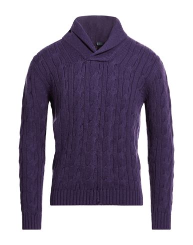 Malo Man Sweater Purple Size 46 Cashmere In Blue