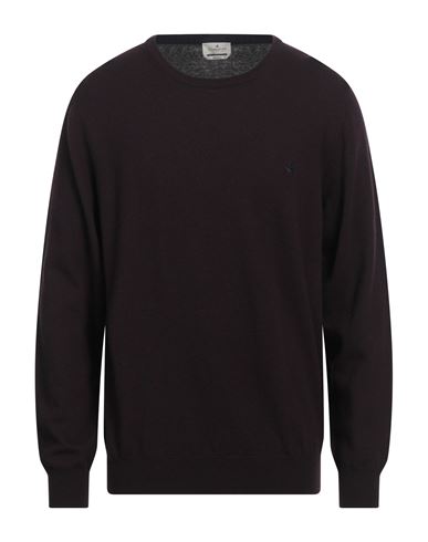 Brooksfield Man Sweater Deep Purple Size 46 Virgin Wool