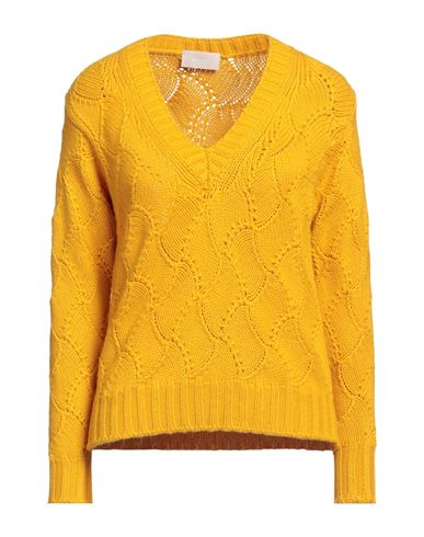 Drumohr Woman Sweater Ocher Size M Cashmere In Yellow