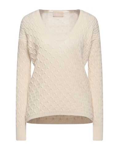 Drumohr Woman Sweater Cream Size Xl Lambswool In White