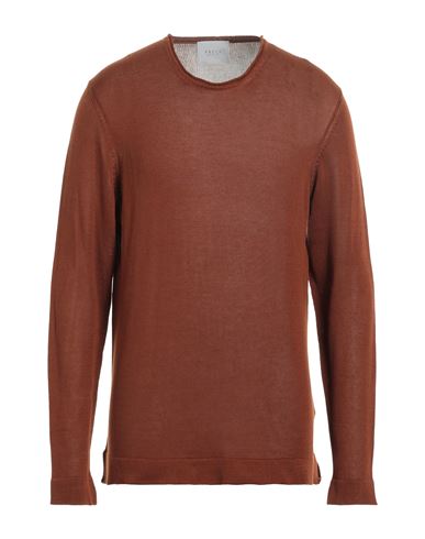 Shop Vneck Man Sweater Tan Size 44 Cotton In Brown