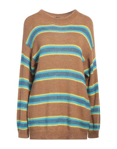 Shop Actitude By Twinset Woman Sweater Camel Size Xl Acrylic, Polyamide, Alpaca Wool, Polyester, Mohair W In Beige