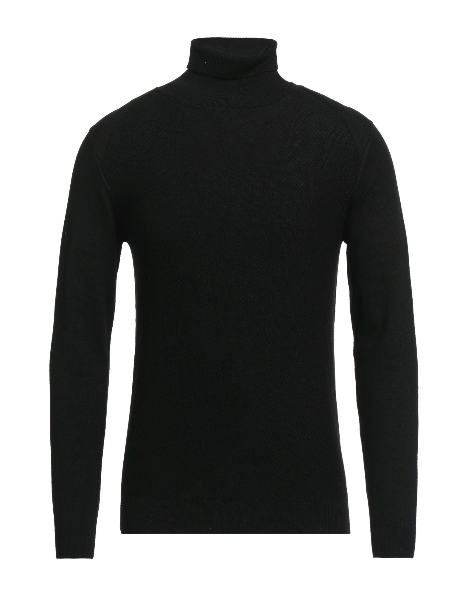 Gazzarrini Man Turtleneck Black Size M Polyester, Acrylic, Polyamide, Merino Wool