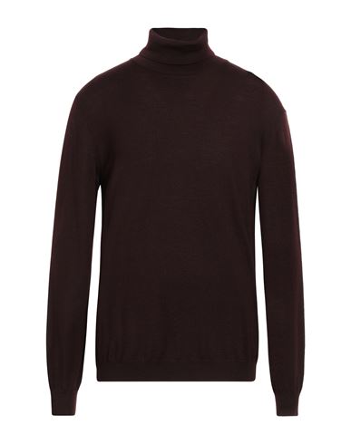 Heritage Man Turtleneck Plum Size Xl Merino Wool, Acrylic In Deep Purple