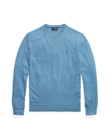 Shop Polo Ralph Lauren Man Sweater Light Blue Size L Merino Wool