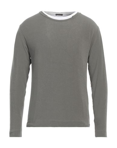 Officina 36 Man Sweater Military Green Size L Viscose, Wool, Elastane, Cashmere In Gray