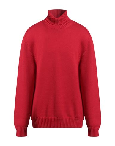 Alpha Studio Man Turtleneck Red Size 48 Merino Wool In Red