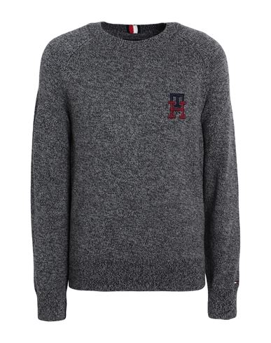 Tommy Hilfiger Man Sweater Lead Size Xl Cotton In Grey