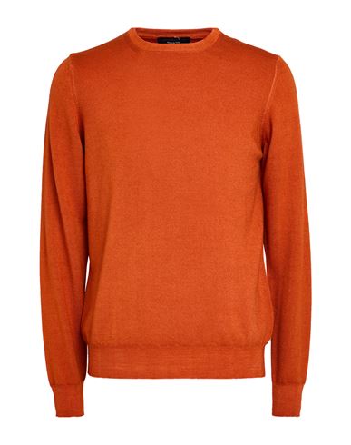 Jeordie's Man Sweater Orange Size S Merino Wool In Orange