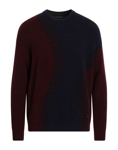Emporio Armani Man Sweater Burgundy Size S Polyamide, Acrylic, Wool, Alpaca Wool, Elastane In Red