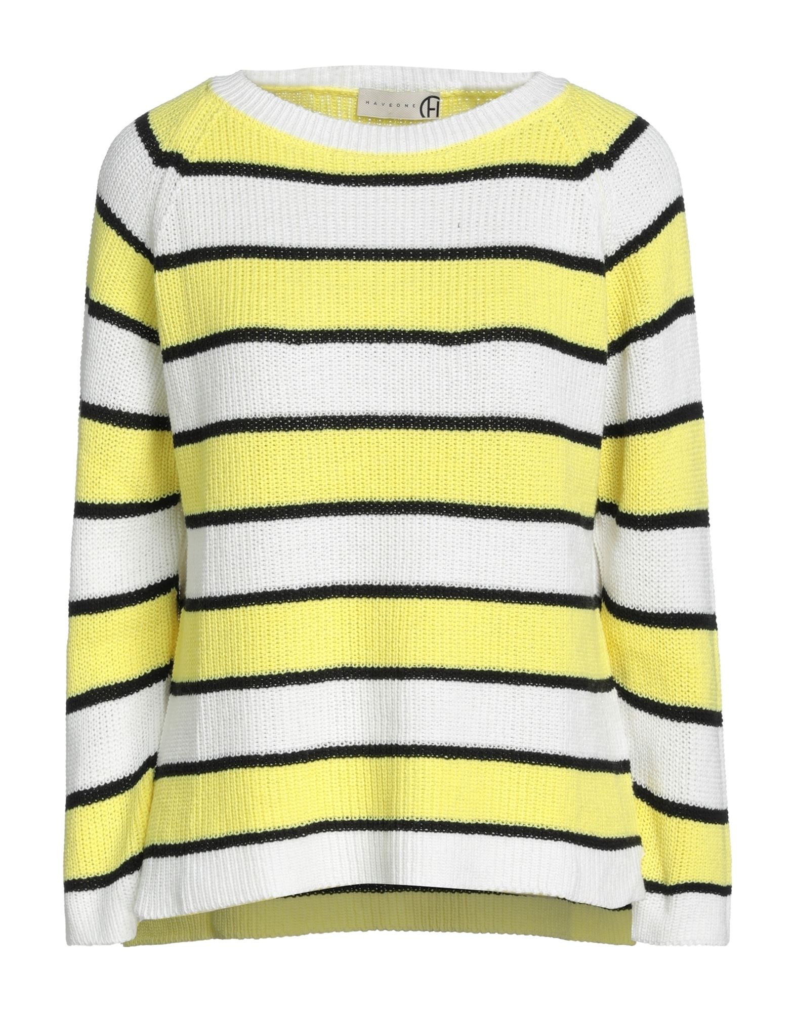 HAVEONE HAVEONE WOMAN SWEATER YELLOW SIZE ONESIZE ACRYLIC, COTTON