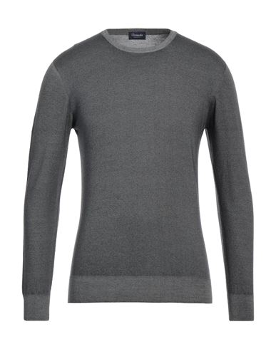 Drumohr Man Sweater Lead Size 46 Merino Wool In Grey