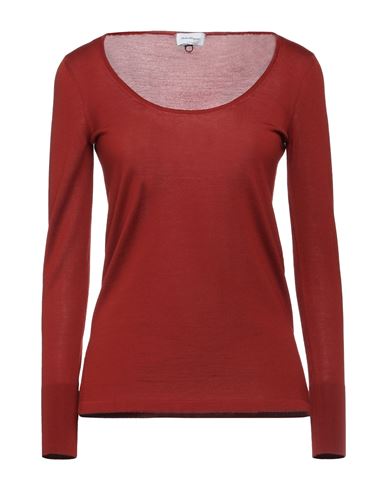 Shop Ferragamo Woman Sweater Brick Red Size L Virgin Wool