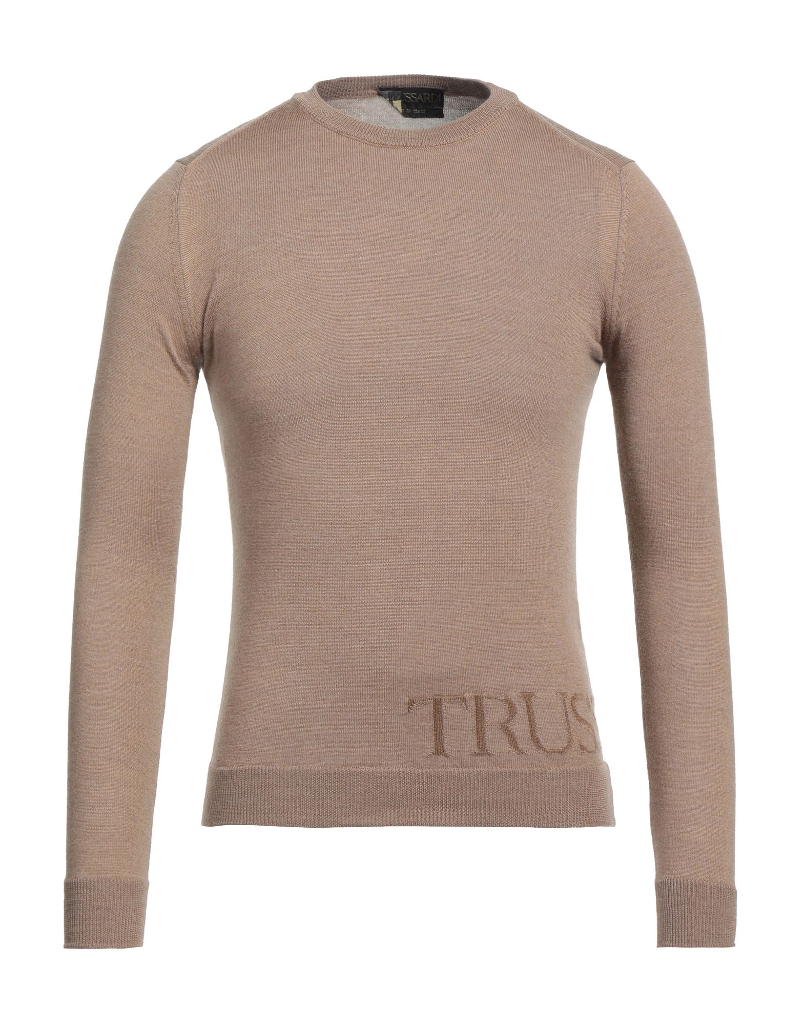 TRUSSARDI TRUSSARDI MAN SWEATER CAMEL SIZE XS WOOL, VISCOSE