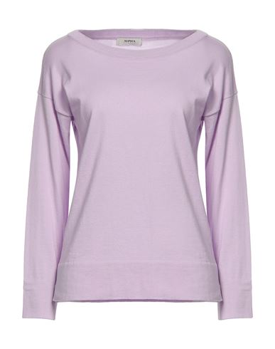 Alpha Studio Woman Sweater Lilac Size 8 Cotton In Purple
