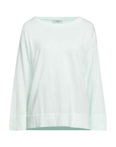 Alpha Studio Woman Sweater Light Green Size 8 Cotton