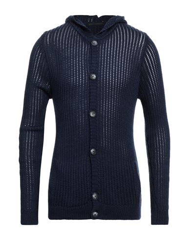 DANIELE ALESSANDRINI DANIELE ALESSANDRINI MAN CARDIGAN MIDNIGHT BLUE SIZE 40 ACRYLIC, WOOL, SILK, NYLON 