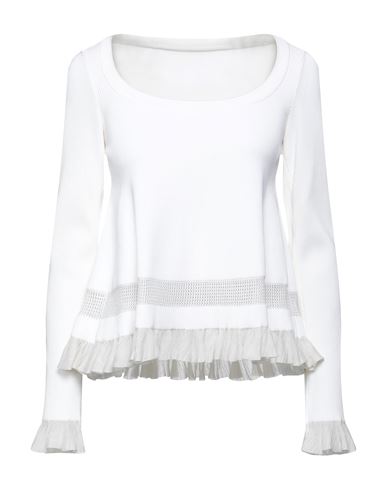 Alaïa Woman Sweater White Size 4 Viscose, Polyester, Silk