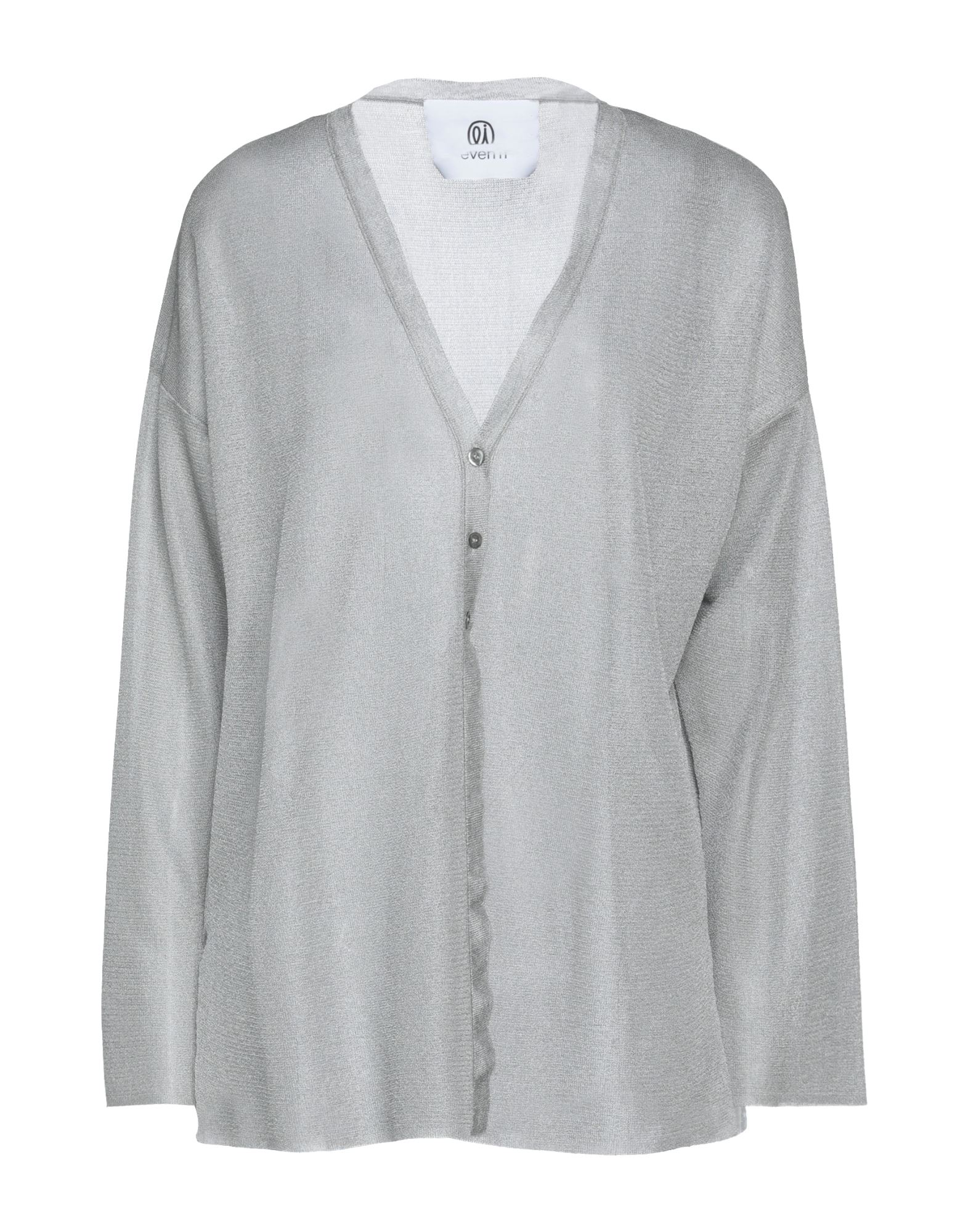 Shop Even If Woman Cardigan Light Grey Size L Viscose, Polyester
