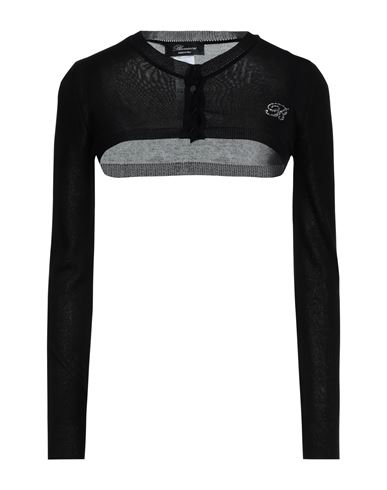 Blumarine Woman Wrap Cardigans Black Size S Viscose, Cotton