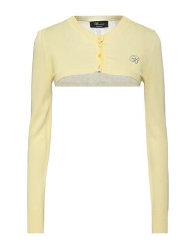 Blumarine Woman Wrap Cardigans Yellow Size M Viscose, Cotton