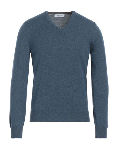 Shop Gran Sasso Man Sweater Slate Blue Size 46 Virgin Wool, Cashmere, Viscose, Polyester, Polyurethane