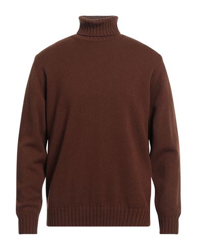 Filippo De Laurentiis Man Turtleneck Brown Size 44 Merino Wool In Red