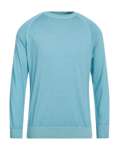 Filippo De Laurentiis Man Sweater Sky Blue Size 40 Cotton