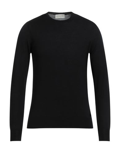 Filippo De Laurentiis Man Sweater Black Size 36 Super 140s Wool, Silk, Cashmere In Black
