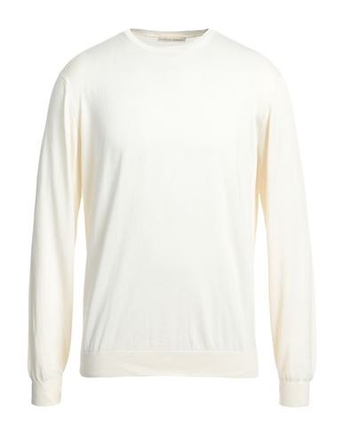 Filippo De Laurentiis Man Sweater Cream Size 44 Cotton In White