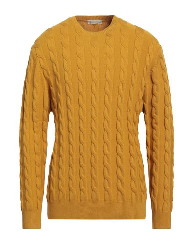 Cashmere Company Man Sweater Ocher Size 46 Wool, Cashmere In Yellow