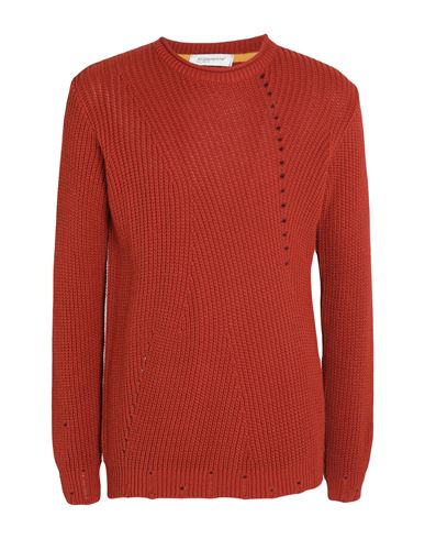 Altatensione Man Sweater Rust Size Xl Acrylic, Wool In Red