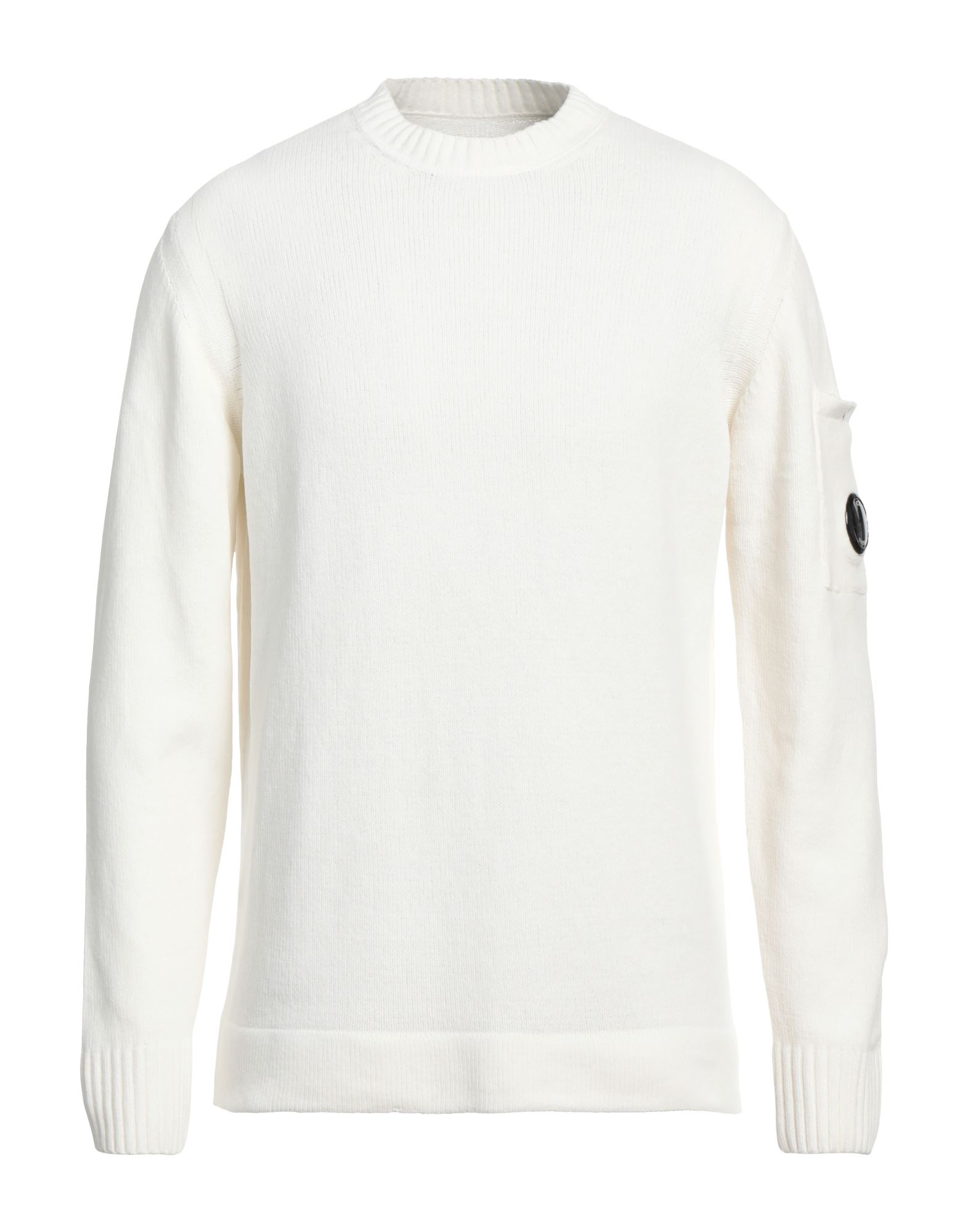 C.p. Company Signature Lens Crewneck Sweatshirt In White