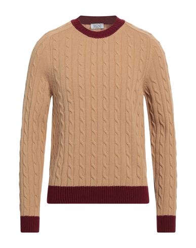 Heritage Man Sweater Camel Size 44 Virgin Wool, Cashmere In Beige