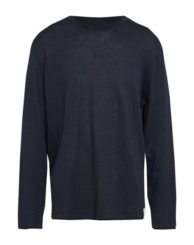 Brooksfield Man Sweater Navy Blue Size 46 Linen, Cotton