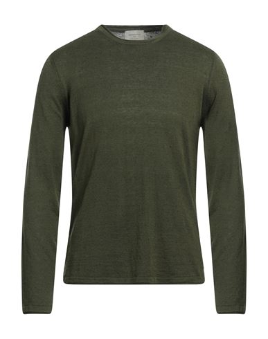 Brooksfield Man Sweater Military Green Size 38 Linen, Cotton