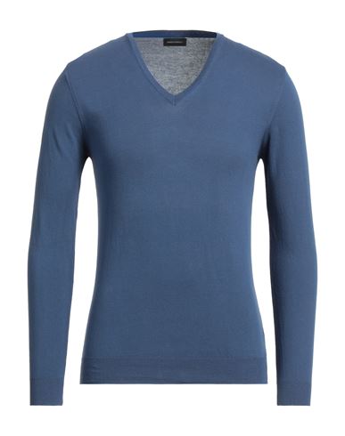 Angelo Nardelli Man Sweater Slate Blue Size S Cotton