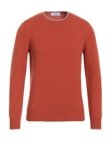 Gran Sasso Man Sweater Rust Size 38 Virgin Wool In Red