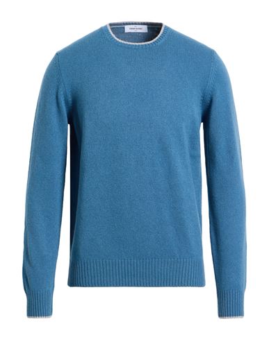 Gran Sasso Man Sweater Slate Blue Size 48 Virgin Wool In Blue