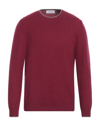 Gran Sasso Man Sweater Garnet Size 42 Virgin Wool In Red