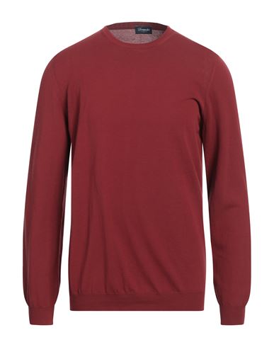 Drumohr Man Sweater Brick Red Size 40 Cotton
