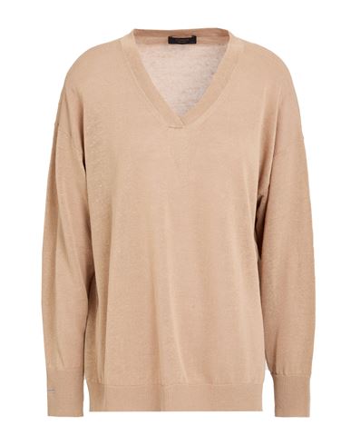 Peserico Woman Sweater Sand Size 10 Linen, Cotton In Beige