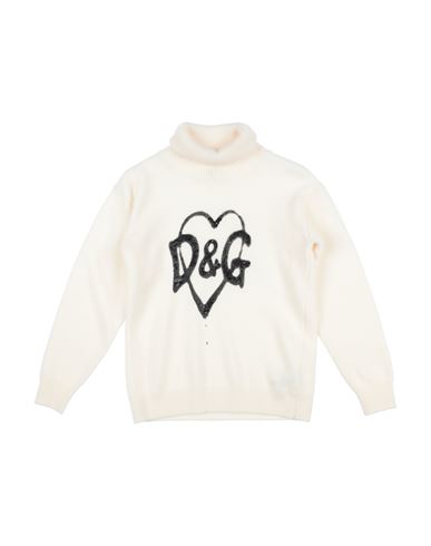 Shop Dolce & Gabbana Toddler Girl Turtleneck Ivory Size 6 Virgin Wool, Polyester, Polyurethane, Glass In White
