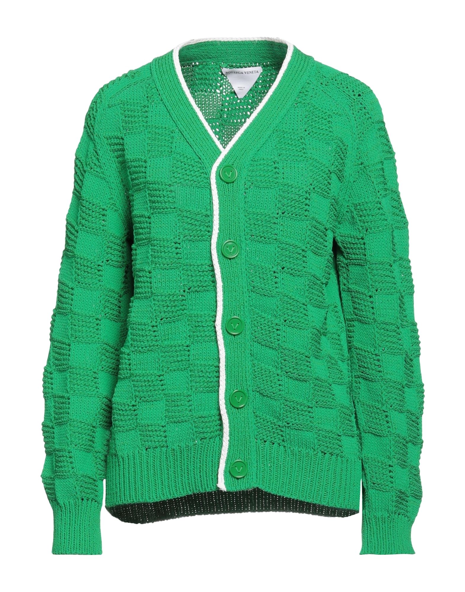 Shop Bottega Veneta Woman Cardigan Green Size L Polyamide, Cotton