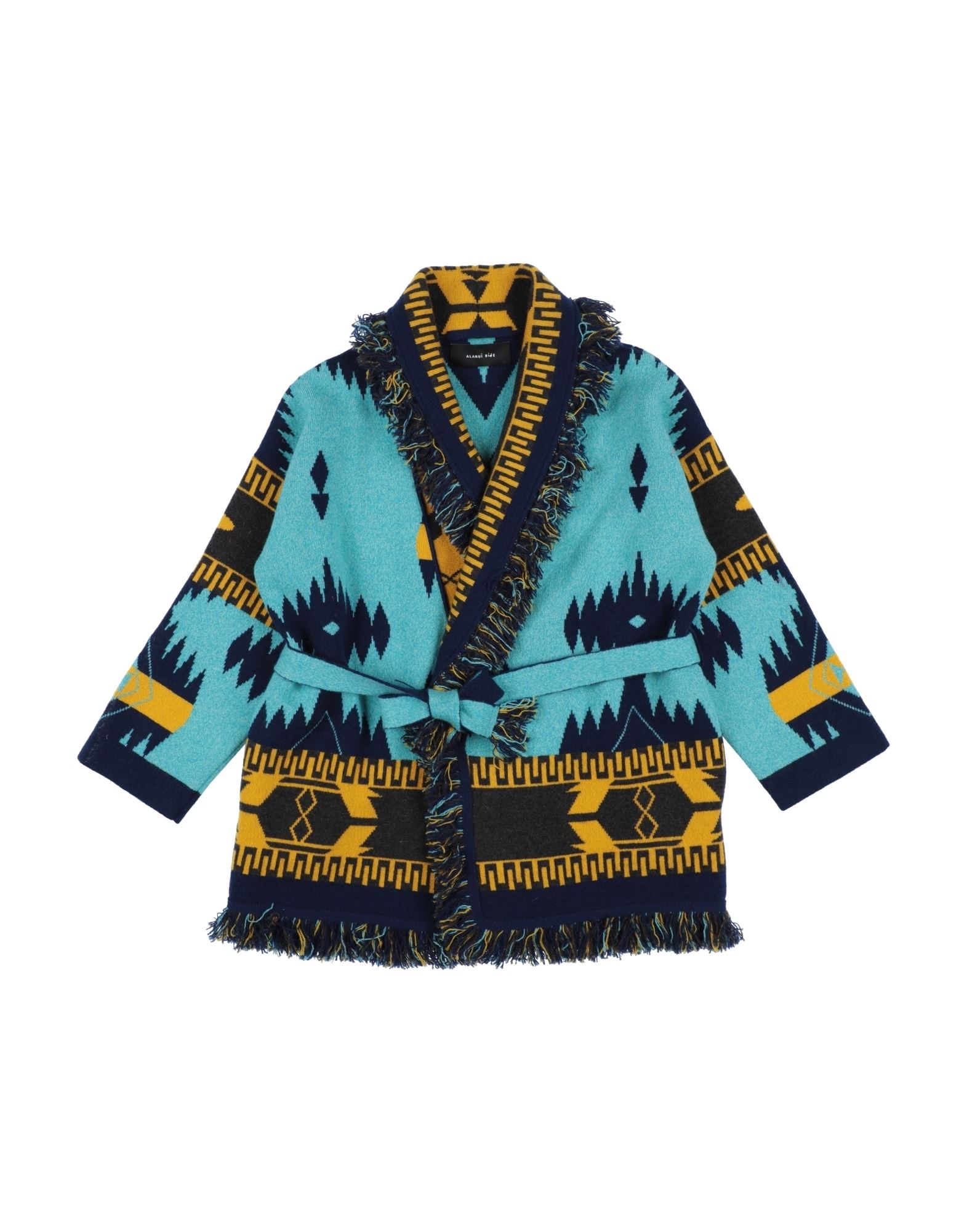 Shop Alanui Toddler Girl Cardigan Turquoise Size 6 Cashmere, Linen In Blue