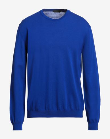 Zanone Man Sweater Bright Blue Size 48 Cotton In Blue