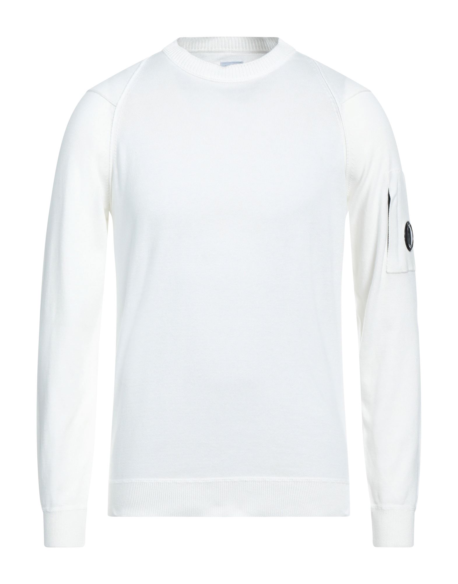 C.p. Company Signature Lens Crewneck Sweatshirt In White